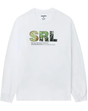 Neighborhood Ls-1 Distorted Logo Long Sleeve T-Shirt in White for
