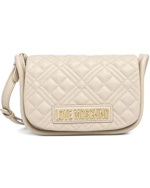 Love Moschino Logo-Lettering Cross Body Bag - Natural