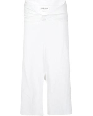 Victoria Beckham Ribbed Twist Midi Skirt - White