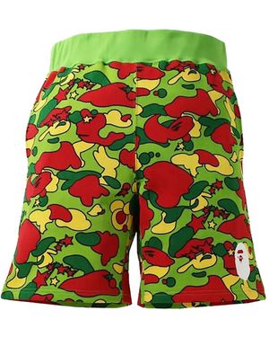 A Bathing Ape Sta Camo Pattern Shorts - Green