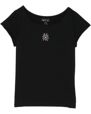 agnès b. Star-Print T-Shirt - Black