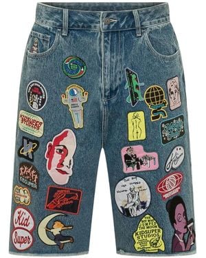 Kidsuper Logo-Patch Shorts - Blue
