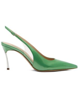 Casadei Superblade Slingback Heeled Court Shoes - Green
