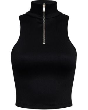 Rhude Ribbed Zip Turtleneck Knitwear - Black