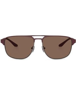 Emporio Armani Occhiali Da Sole Con Montatura Stile Pilota - Marrone