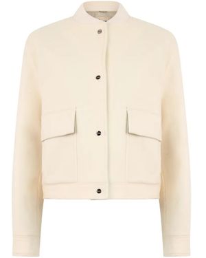 Herno Button-Up Bomber Jacket - Natural