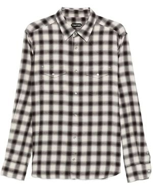 Tom Ford Check Western Shirt in Blue for Men | Lyst Canada