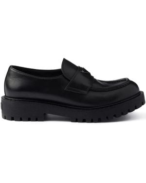 Prada Loafer Mit Emailliertem Logo - Schwarz