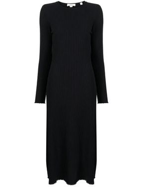 Vince Ribbed-Knit Midi Dress - Black