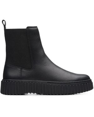 Clarks Torhill Maple Leather Chelsea Boots - Black