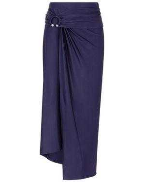 Rabanne Midi Piercing Jersey Skirt - Blue