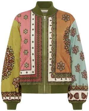 ALÉMAIS Contina Patterned Bomber Jacket - Green