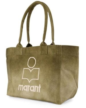Isabel Marant Yenky Logo-Print Tote Bag - Green