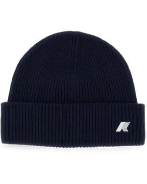 K-Way Brice Ribbed-Knit Beanie Hat - Blue