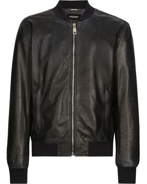 Dolce & Gabbana ジップアップ レザージャケット - ブラック