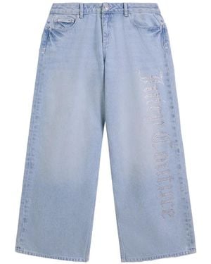 Juicy Couture Wide-Leg-Jeans Mit Diamanten - Blau