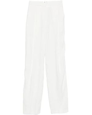 Elisabetta Franchi Linen-Blend Trousers - White