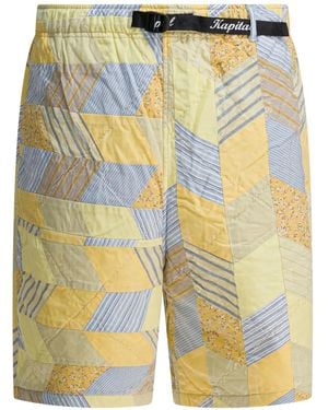 Kapital Shorts im Patchwork-Look - Gelb