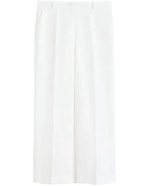 Weekend by Maxmara Pressed-Crease Linen Pants - White