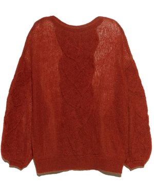 Bimba Y Lola Zopfmuster-Pullover Aus Mohairgemisch - Rot