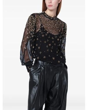 FARM Rio Beaded Blouse - Black