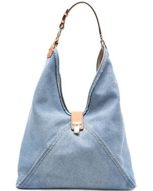 Ermanno Scervino Large Denim Shoulder Bag - Blue