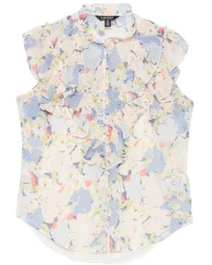 Ralph Lauren Floral-Print Ruffled Blouse - White