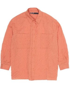 Bimba Y Lola Chemise Rayée À Poche Poitrine - Orange