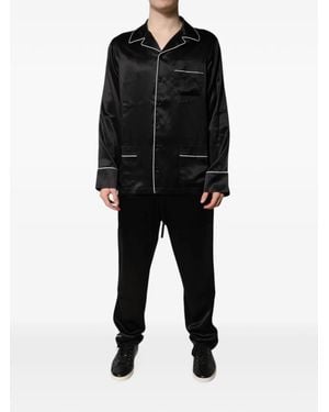Dolce & Gabbana Piped Silk Pyjamas - Black
