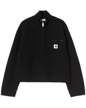 Carhartt Jersey Detroit Con Media Cremallera - Negro