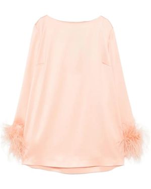 Twinset Feather-Trim Top - Pink