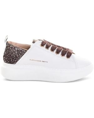 Alexander Smith Wembley Rhinestones-Embellished Platform Sneakers - Metallic