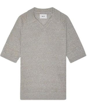 NN07 T-Shirt Con Scollo A V - Grigio