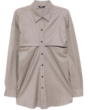 Moohong Pleated Shirt - Grey