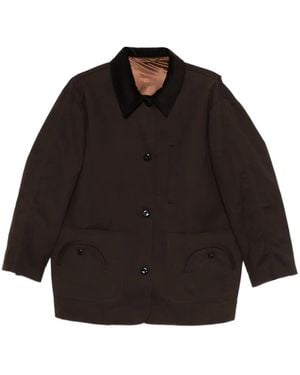Blazé Milano Abrigo Con Cuello De Pana - Negro