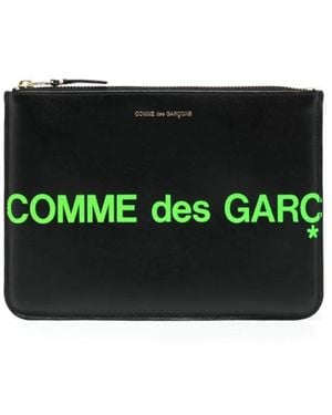 Comme des Garçons Logo-Print Leather Wallet - Black