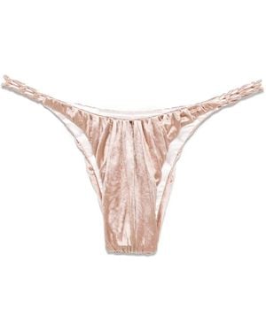 Isa Boulder Braided-Strings Bikini Bottoms - Pink