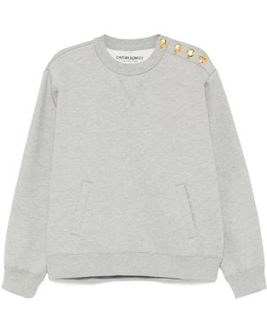 Cynthia Rowley Buttoned-Shoulder Sweatshirt - Grey