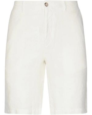 Fedeli Leinenshorts mit Faltenbalgtasche - Weiß