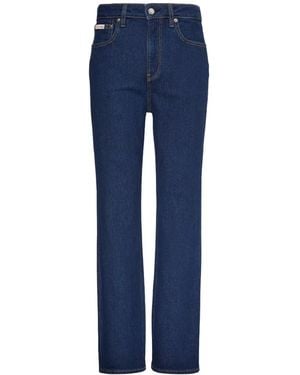 Calvin Klein Jean Droit À Patch Logo - Blue