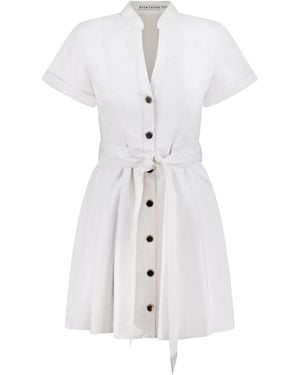 Alice + Olivia Abito Corto Lucy Con Bottoni - Bianco
