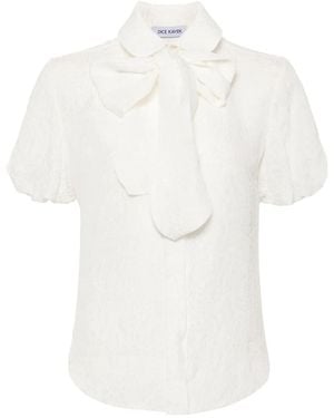 Dice Kayek Bow-Detail Silk Shirt - White