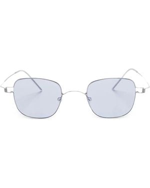 Lindberg Eckige 8216 Sonnenbrille mit schmalem Gestell - Weiß