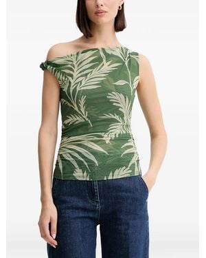 Guess Mirin One-Shoulder Floral-Print Blouse - Green