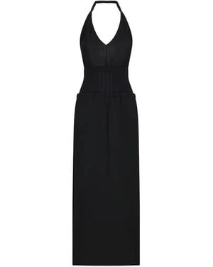 The Attico Halterneck Tulle Dress - Black