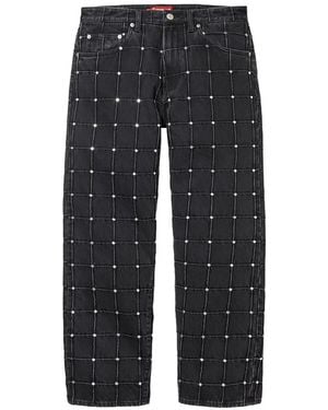 Supreme Studded Loose-Fit Jeans - Black