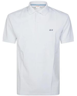 Sun 68 Logo-Embroidered Polo Shirt - White