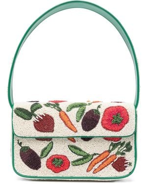 STAUD Tommy Beaded-Embellishment Shoulder Bag - Natural