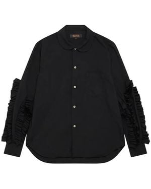 COMME DES GARÇON BLACK Ruffled Peter Pan-Collar Shirt - Black