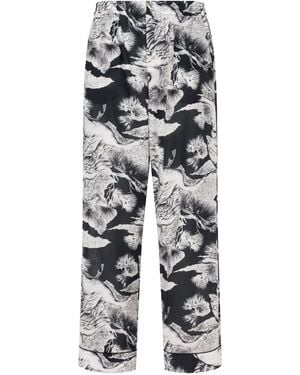 Moschino Floral-Print Pants - Grey